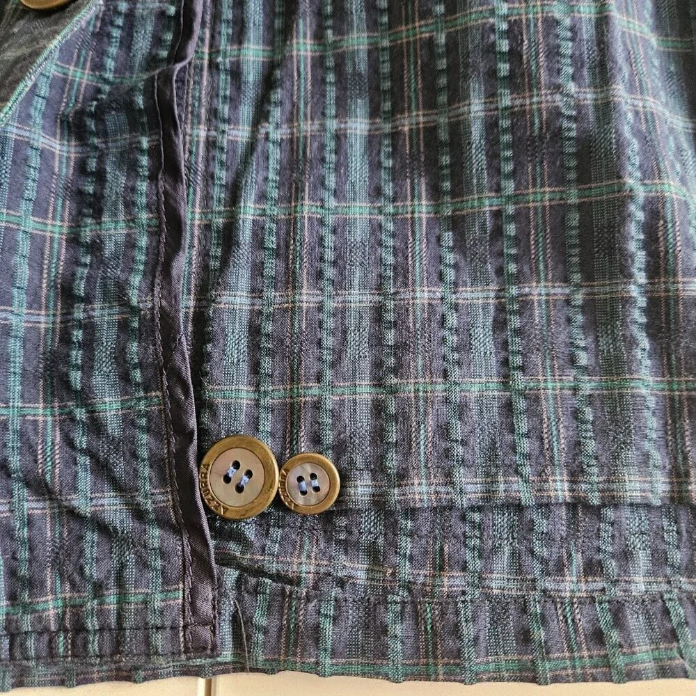 Azzurra Blazer Men 46 R Multi Seersucker Cotton Lined Sleeves Double Vented Boho - Picture 16 of 16